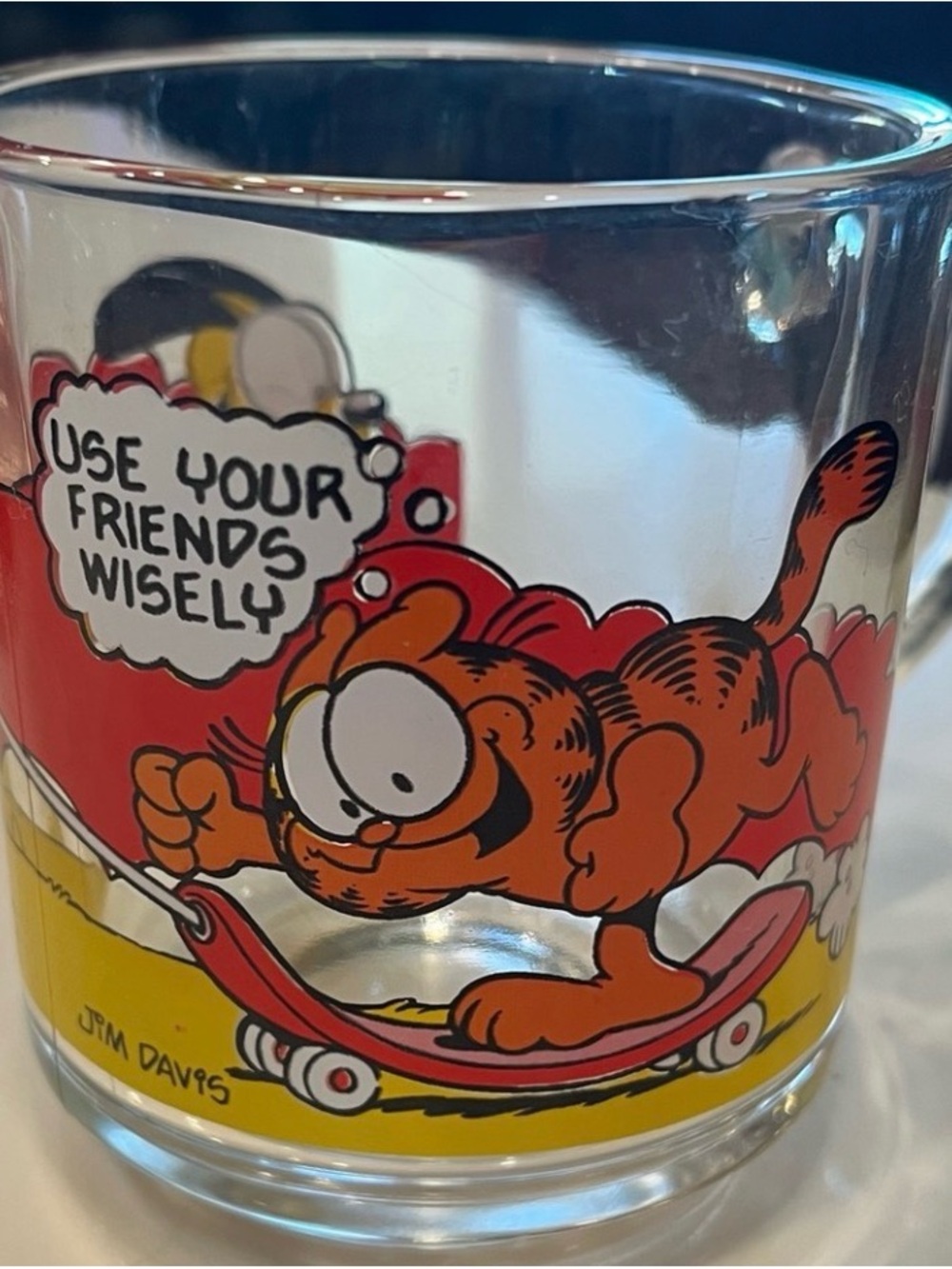 Vintage Garfield Glass Coffee Mug